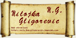Milojka Gligorević vizit kartica